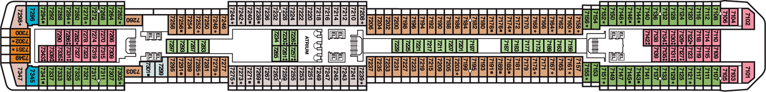 Deckplan Verandah Deck – Carnival Legend