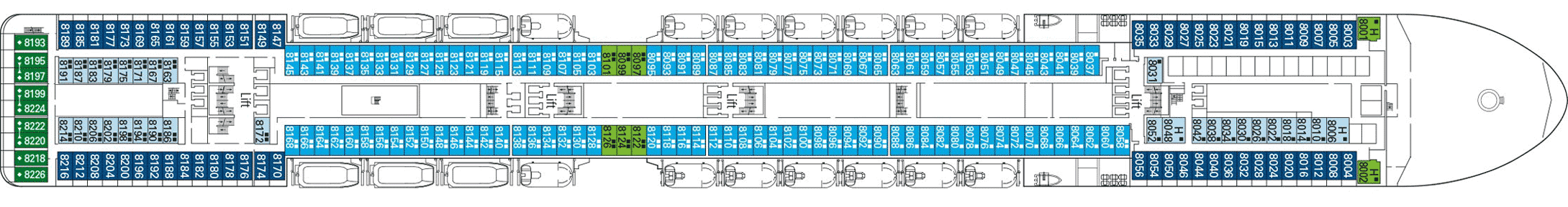 Deckplan Deck 8 - Camogli – MSC Magnifica