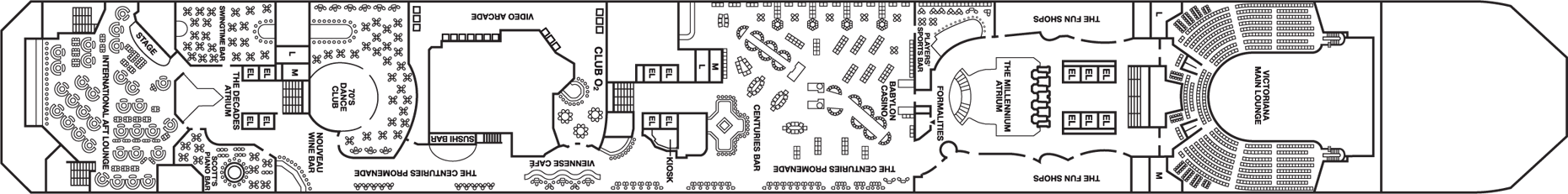Deckplan Promenade Deck – Carnival Freedom