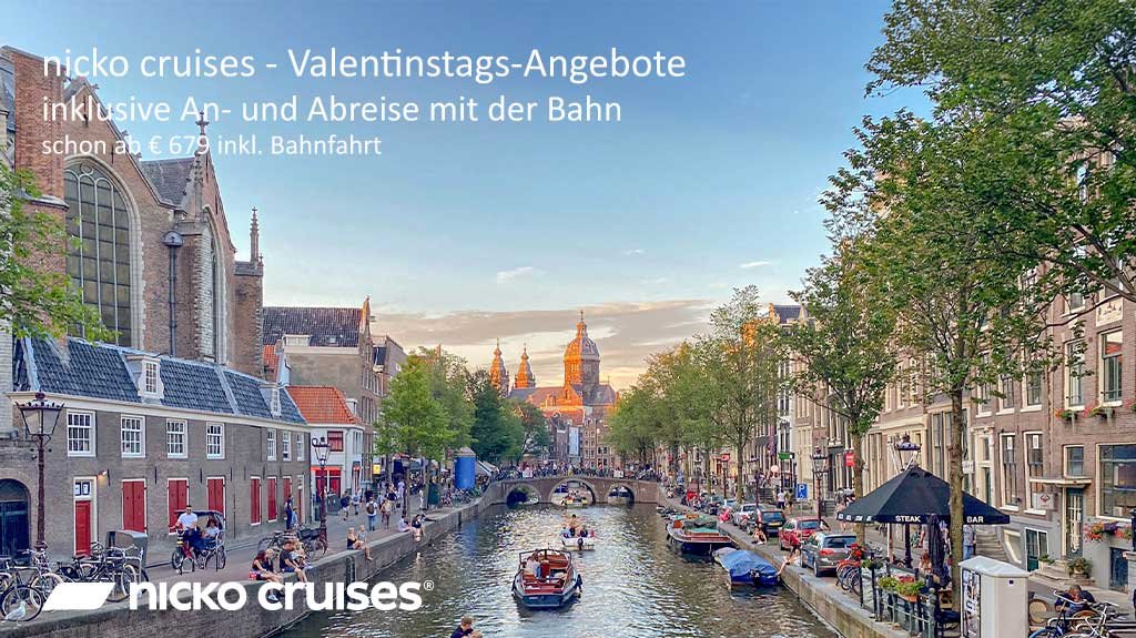 nicko cruises - Valentinstags-Angebote - inklusive Bahn