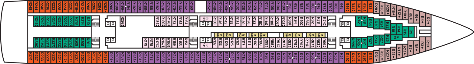 Deckplan Riviera Deck – Carnival Ecstasy
