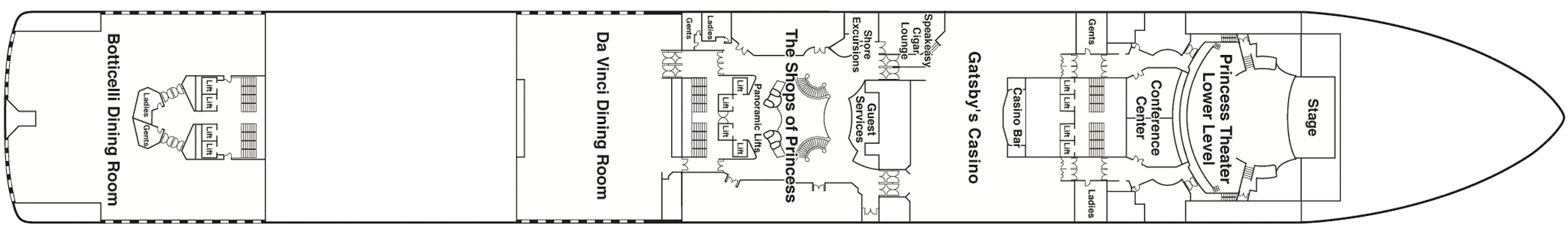 Deckplan Deck 6 - Fiesta – Crown Princess