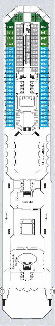 Deckplan Deck 10 Escorial – Costa Favolosa