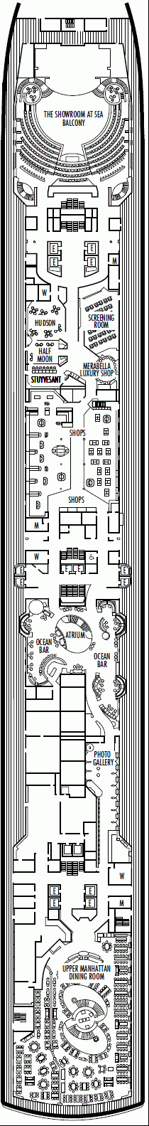 Deckplan Deck 3 - Promenade Deck  – Seven Seas Explorer