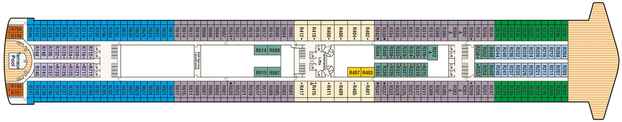 Deckplan Deck 14 Riviera – Ruby Princess