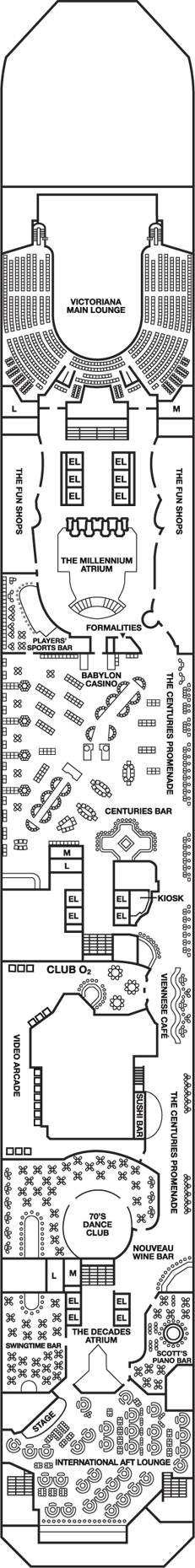 Deckplan Promenade Deck – Carnival Freedom
