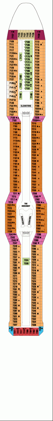 Deckplan Sunrise-Deck – Celebrity Reflection