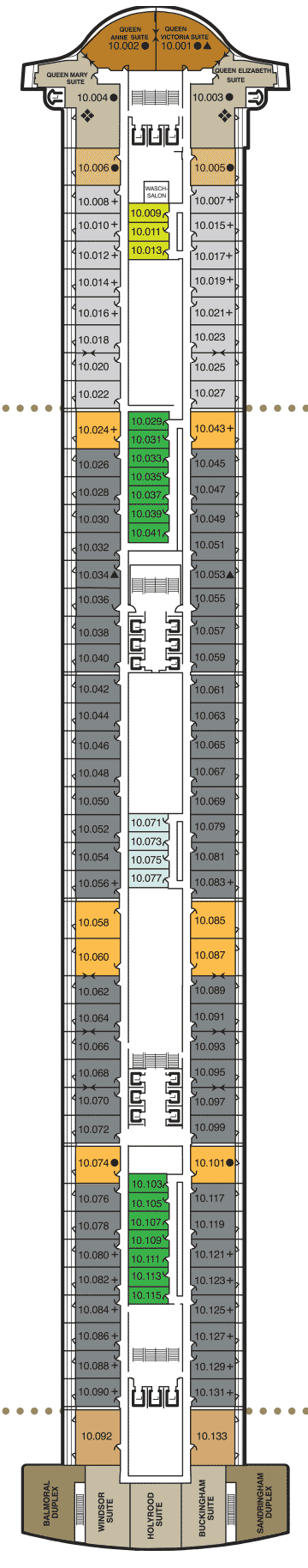 Deckplan Deck 10 – Queen Mary 2
