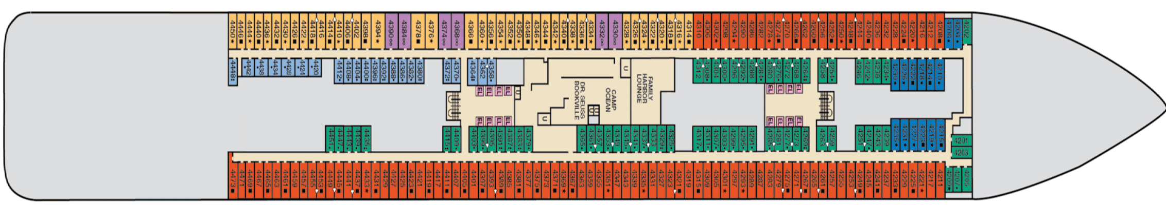 Deckplan Deck 4 – Mardi Gras