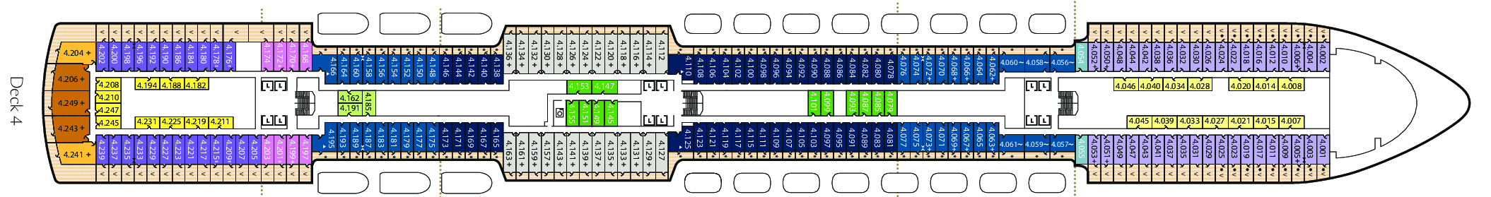Deckplan Deck 4 – Queen Anne