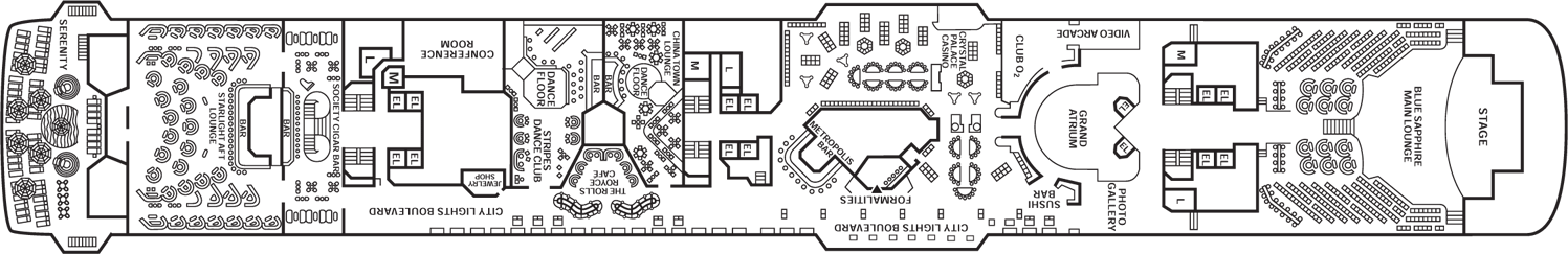 Deckplan Promenade Deck – Carnival Ecstasy