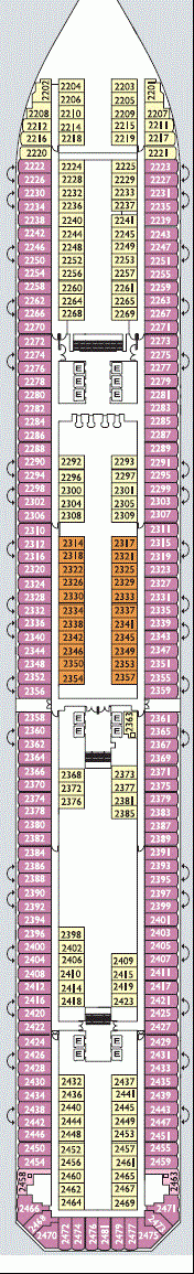 Deckplan Deck 2 Alhambra – Costa Favolosa