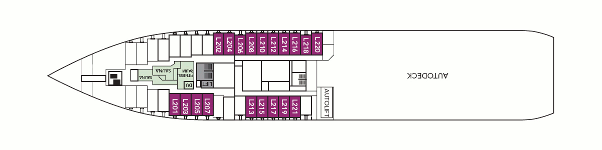 Deckplan Deck 2 – Nordkapp
