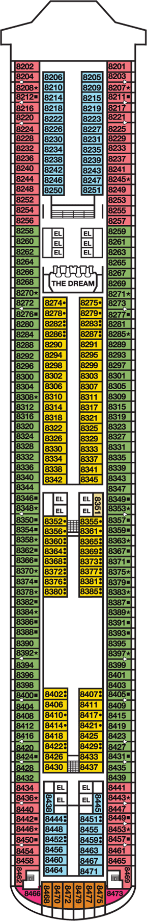 Deckplan Verandah Deck – Carnival Dream