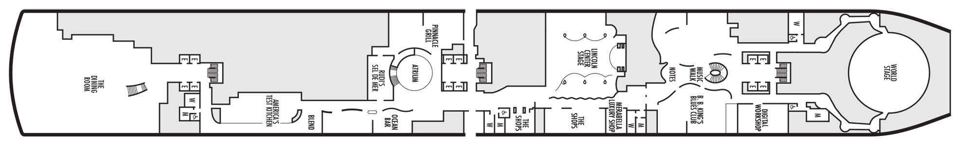 Deckplan Deck 2 Plaza Deck – Nieuw Statendam