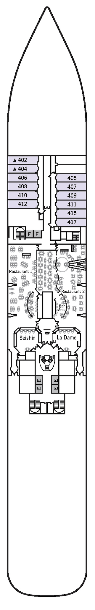 Deckplan Deck 4 – Silver Spirit