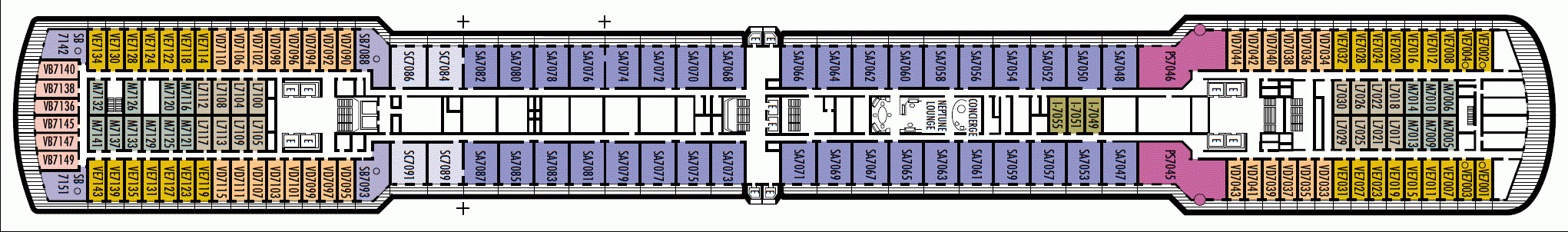 Deckplan Deck 7 - Rotterdam Deck – Oosterdam