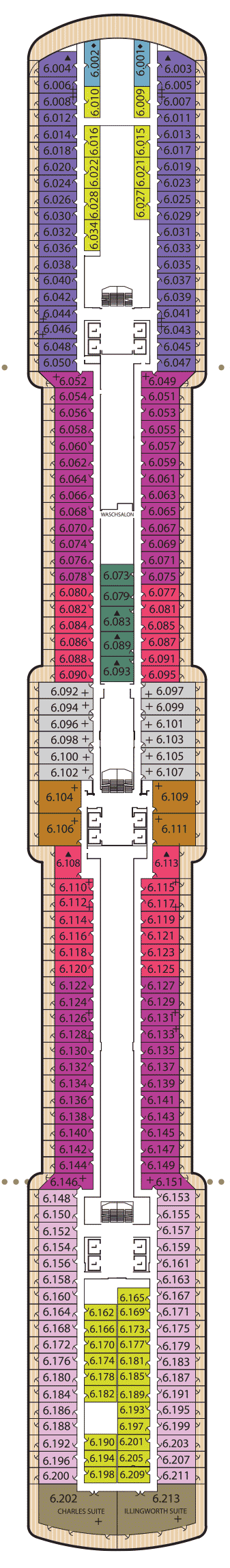Deckplan Deck 6 – Queen Elizabeth