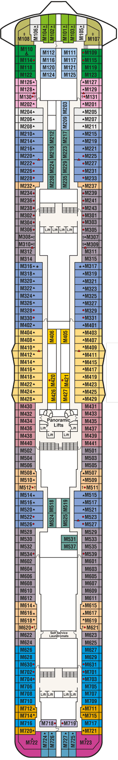 Deckplan Deck 15 Marina – Royal Princess