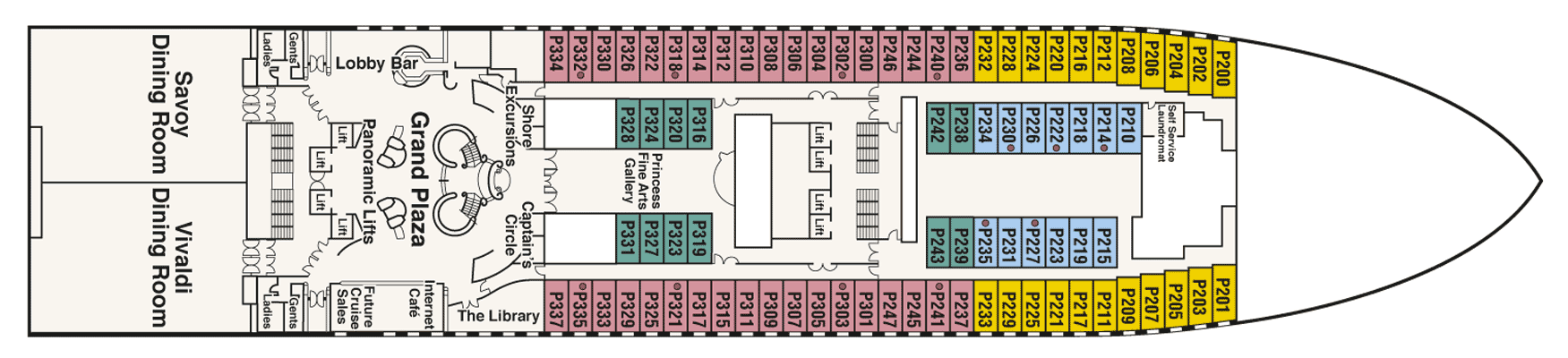 Deckplan Deck 5 - Plaza – Diamond Princess