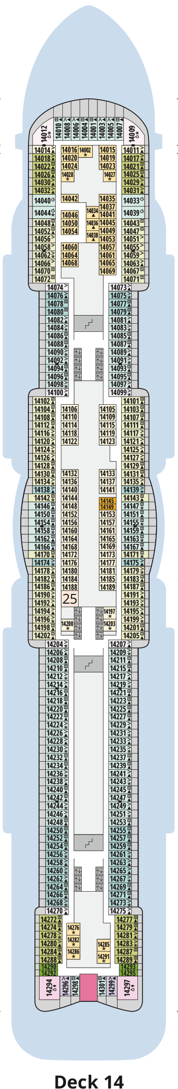 Deckplan Deck 14 – AIDAcosma