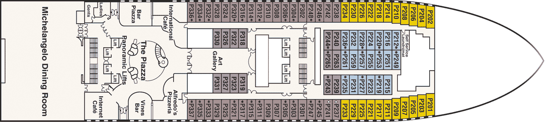 Deckplan Deck 5 Plaza – Grand Princess