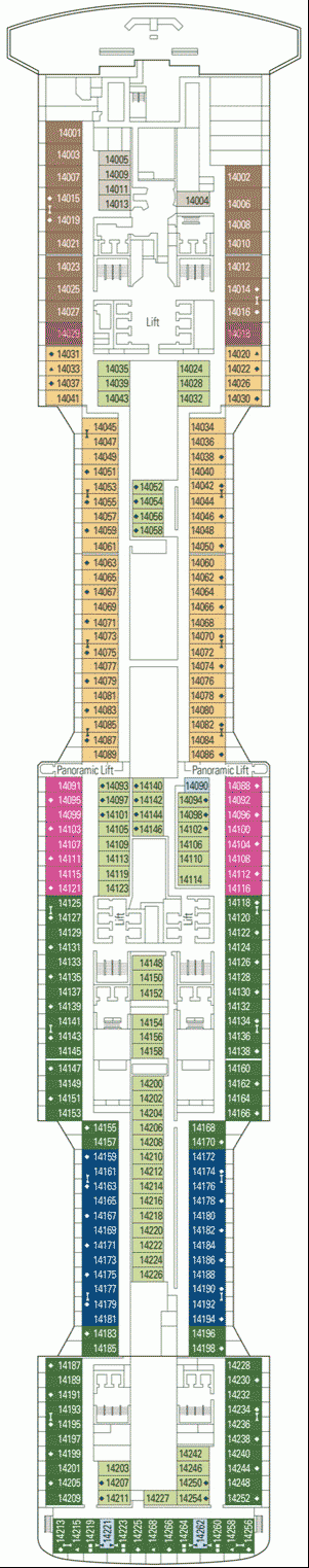 Deckplan Deck 14 - Angkor Wat – MSC Meraviglia