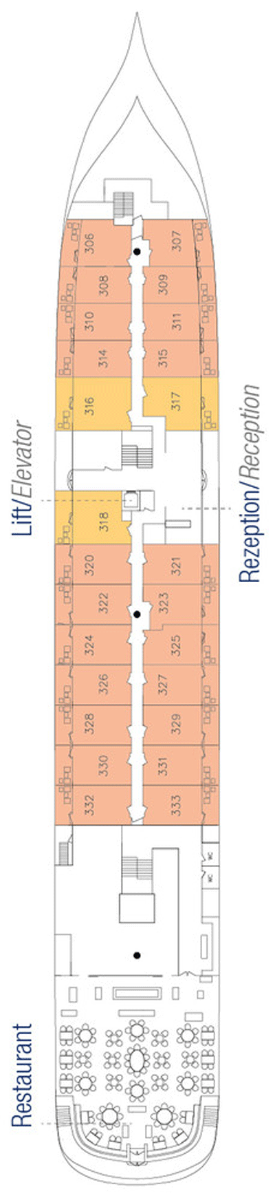 Deckplan Veranda Deck – Sea Cloud Spirit