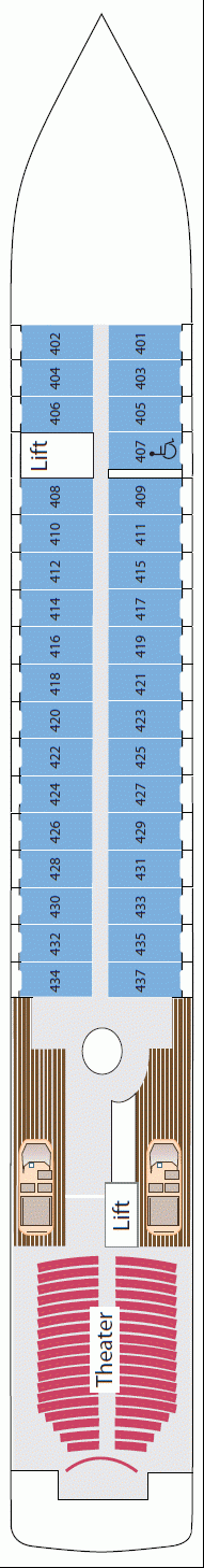 Deckplan Deck 4 Le la Fayette – Boréal