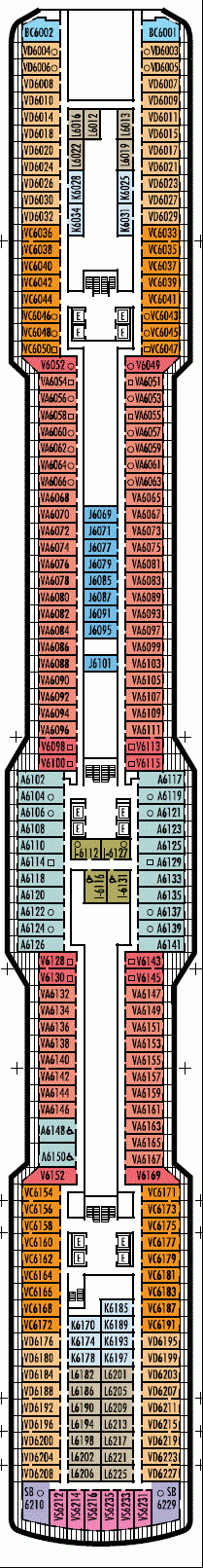 Deckplan Deck 6 Mozart Deck – Koningsdam