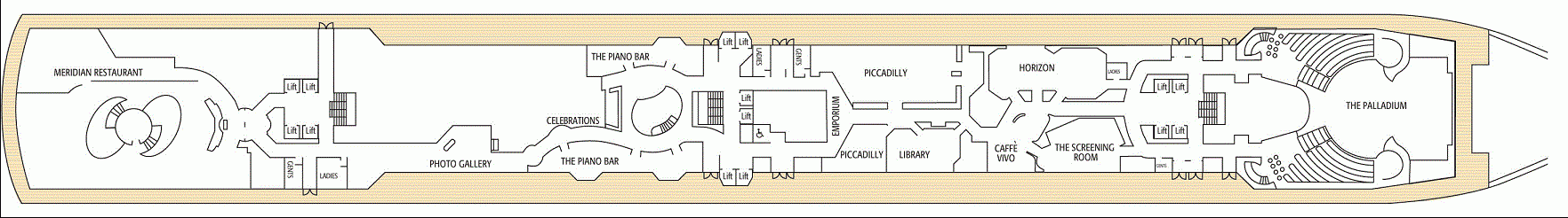 Deckplan Prom Deck – Arcadia