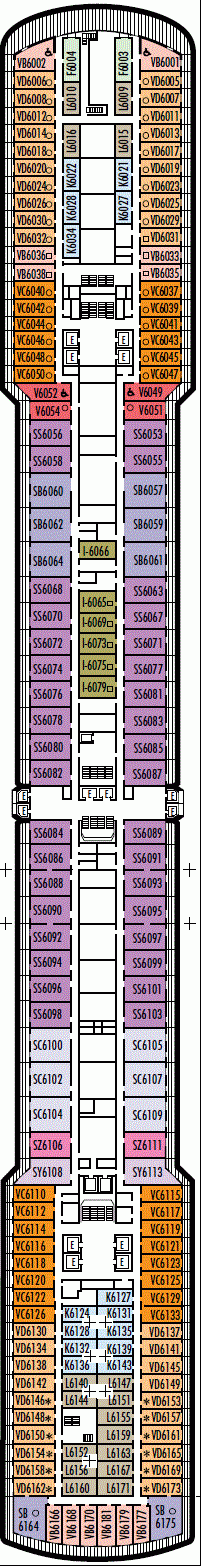 Deckplan Deck 6 - Upper Verandah Deck  – Seven Seas Explorer
