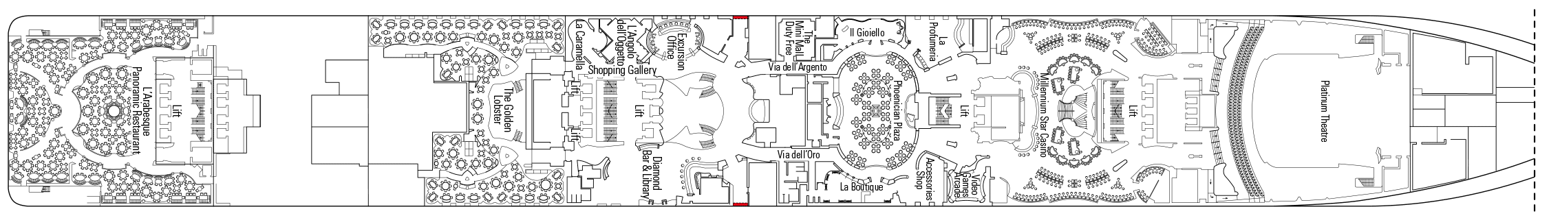 Deckplan Deck 6 - Diamante – MSC Preziosa