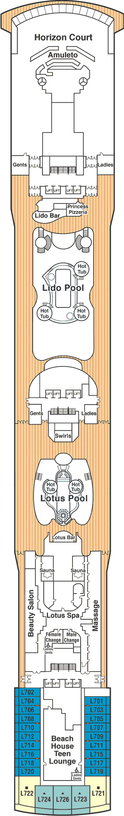Deckplan Deck 14 Lido – Island Princess