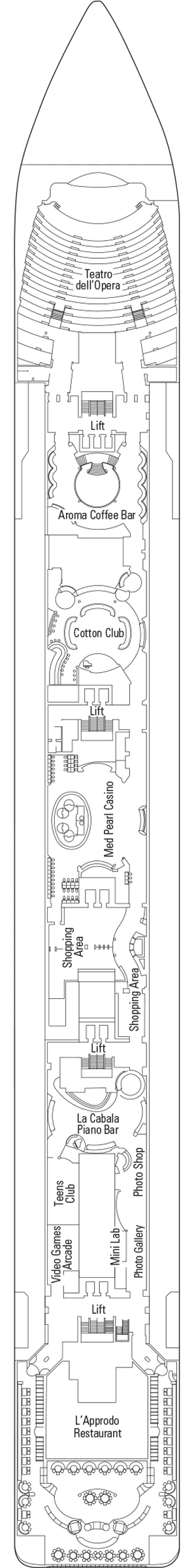 Deckplan Deck 6 - Otello – MSC Opera