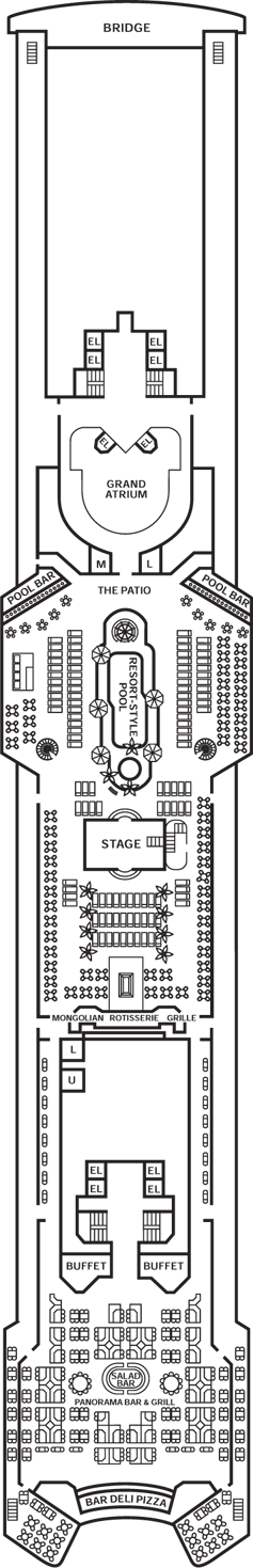 Deckplan Lido Deck – Carnival Ecstasy
