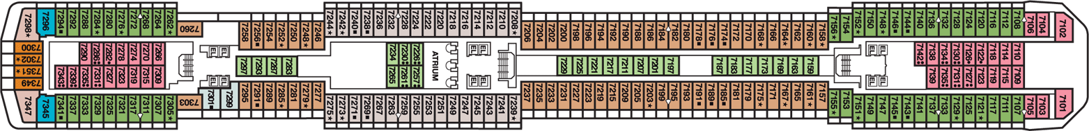 Deckplan Verandah Deck – Carnival Miracle