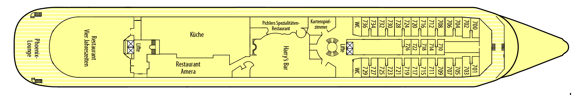 Deckplan Deck 7 - Promenaden-Deck – Amera
