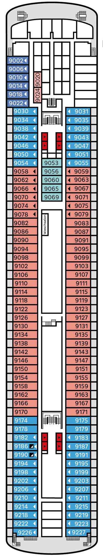 Deckplan Verandah Deck – Vasco da Gama