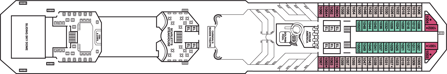 Deckplan Panorama Deck – Carnival Valor