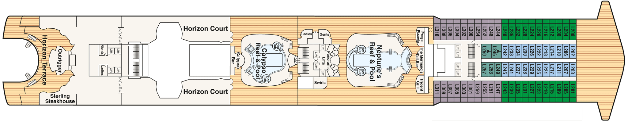 Deckplan Deck 14 Lido – Sapphire Princess
