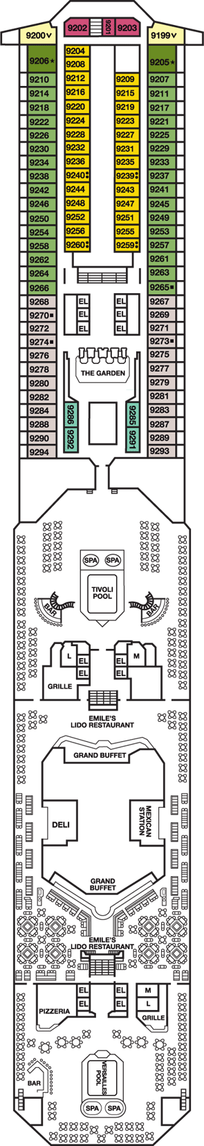 Deckplan Lido Deck – Carnival Liberty