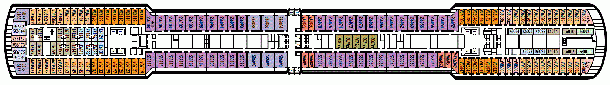 Deckplan Deck 6 - Upper Verandah Deck – Westerdam