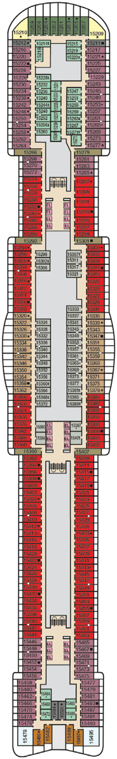 Deckplan Deck 15 – Mardi Gras