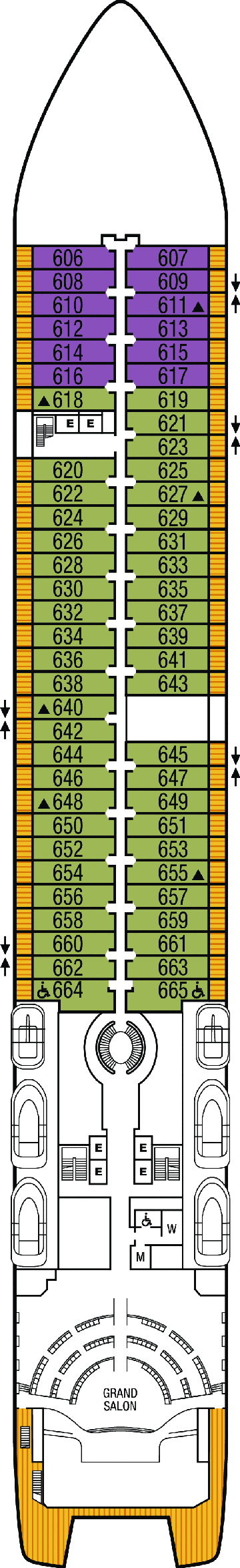 Deckplan Deck 6 – Seabourn Ovation