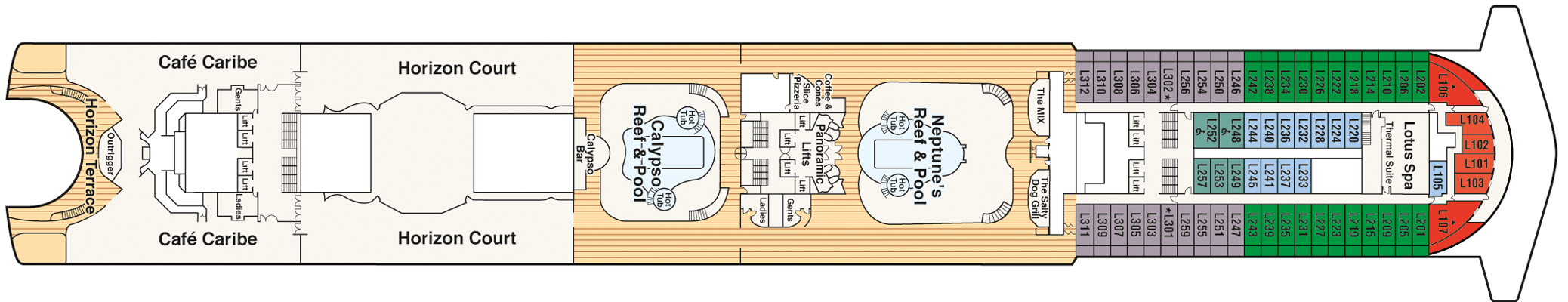 Deckplan Deck 15 - Lido – Crown Princess