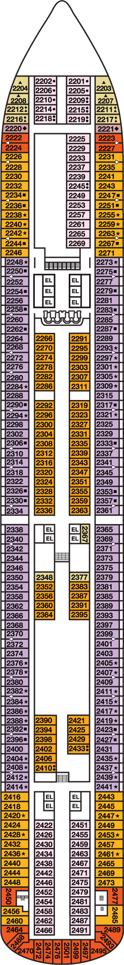 Deckplan Main Deck – Carnival Dream