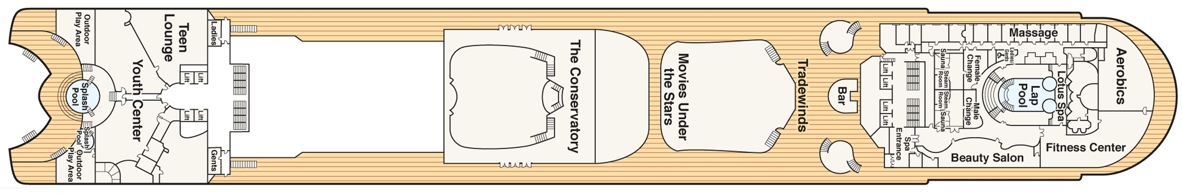 Deckplan Deck 15 Sun – Sapphire Princess
