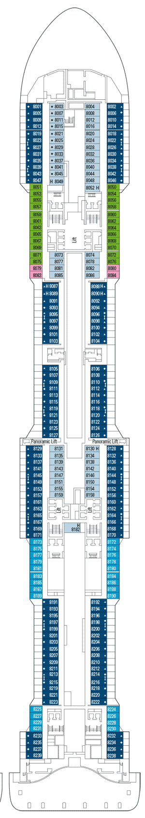 Deckplan Deck 8 – MSC Bellissima