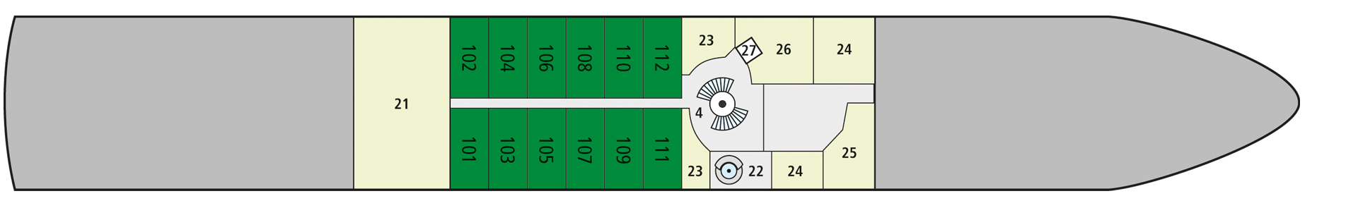 Deckplan Deck 1 – A-Rosa Sena